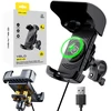 Blavec phone holder BVC-01 Velo to handlebar with induction charging and shock absorbtion (BVC01-ICSAHB) juodos spalvos