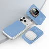 Blavec Power Bank 10000mAh BJ-04 Slim 13,5mm – Typ C – 22,5W magnetyczny indukcyjny Magsafe 3 w 1 (PBBJ04-MC10LB) Šviesiai mėlynas stiklinis