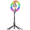 Blavec žiedinis šviestuvas Selfie Aliuminio Aura LED RGB Ring P50 25cm tripod + nuotolinis valdymas + 2,3 metra (RLP50-TRB23) juodos spalvos
