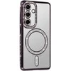 Bling Magsafe dėklas skirtas Samsung Galaxy A57 5G violetinės spalvos