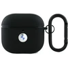 BMW BMA4SSLBK AirPods 4 dėklas juodos spalvos Geniune Leather sidabro spalvos Logo