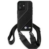 Dėklas BMW BMHCP16S23PSCCK Apple iPhone 16 6.1″ juodos spalvos hardcase M Edition Carbon Stripe & Strap