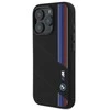 BMW BMHMP16X23SCUK Apple iPhone 16 Pro Max 6.9" dėklas telefonui juodos spalvos Silikoninis Cut Tricolor Lines MagSafe