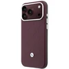 BMW dygsniuoto rašto metalinio logotipo dėklas + piniginės rinkinys, skirtas iPhone 18 Pro Max / 17 Pro Max, bordo spalvos