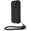 BMW Leather Signature and Strap Apple iPhone 16 Pro dėklas telefonui juodos spalvos