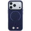 BMW M Carbon Printed Ring MagSafe dėklas, skirtas iPhone 18 Pro Max / 17 Pro Max, tamsiai mėlynas