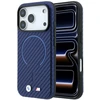 BMW M Carbon Printed Ring MagSafe dėklas, skirtas iPhone 18 Pro Max / 17 Pro Max, tamsiai mėlynas