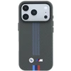 BMW M Quadrille Kevlar trijų spalvų linijų MagSafe dėklas, skirtas iPhone 18 Pro Max / 17 Pro Max, antracito spalvos