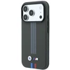 BMW M Quadrille Kevlar trijų spalvų linijų MagSafe dėklas, skirtas iPhone 18 Pro Max / 17 Pro Max, antracito spalvos