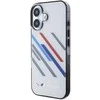 BMW BMHCP16S23HTRAG Apple iPhone 16 6.1″ pilkas kietas dėklas Motorsport IML Random Stripes