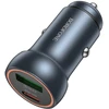 Borofone automobilinis įkroviklis BZ32A Fresh – USB + Typ C – QC 3.0 PD 30W pilkos spalvos