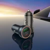 Borofone automobilinis įkroviklis BZ32A Fresh – USB + Typ C – QC 3.0 PD 30W pilkos spalvos