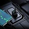 Borofone automobilinis įkroviklis BZ34B Cloud - USB + Type C - QC 3.0 PD 38W su Type C į Type C kabeliu juodos spalvos