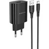 Borofone Laidinis įkroviklis BN1 Innovative – USB – 2,1A su USB į Type C juodos spalvos