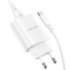 Dėklas Oem Borofone Laidinis įkroviklis BN1 Innovative – USB – 2,1A su USB į Type C baltos spalvos