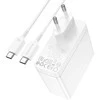 Borofone Laidinis įkroviklis BN11 Imperial – USB + 2xType C – QC 3.0 PD 100W su Type C į Type C kabeliu baltos spalvos