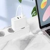 Borofone Laidinis įkroviklis BN11 Imperial – USB + 2xType C – QC 3.0 PD 100W su Type C į Type C kabeliu baltos spalvos
