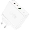 Borofone Laidinis įkroviklis BN11 Imperial – USB + 2xType C – QC 3.0 PD 100W baltos spalvos