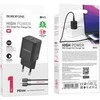 Oem Borofone Laidinis įkroviklis BN13 Safety GaN – Type C – PD 30W su Type C į Lightning kabeliu juodos spalvos