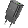 Borofone Laidinis įkroviklis BN14 Royal GaN – USB + Type C – QC 3.0 PD 30W juodos spalvos