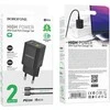 Oem Borofone Laidinis įkroviklis BN14 Royal GaN – USB + Type C – QC 3.0 PD 30W su Type C į Lightning kabeliu juodos spalvos