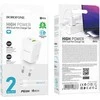 Borofone Laidinis įkroviklis BN14 Royal GaN – USB + Type C – QC 3.0 PD 30W su Type C į Lightning kabeliu baltos spalvos
