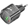 Borofone Laidinis įkroviklis BN17 Sunlight – USB + Type C – QC 3.0 PD 20W 3A juodos spalvos