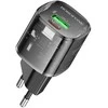 Borofone Laidinis įkroviklis BN17 Sunlight – USB + Type C – QC 3.0 PD 20W 3A juodos spalvos