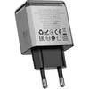 Borofone laidinis įkroviklis BN20 Lena – USB + Type C – PD 35W pilkos spalvos