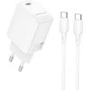 Oem Borofone laidinis įkroviklis BN26 Fuente – Type C – PD 20W su Type C į Type C kabeliu baltos spalvos