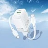 Borofone laidinis įkroviklis BN27 Fuente – USB + Type C – QC 3.0 PD 20W su Type C į Type C kabeliu baltos spalvos
