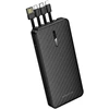 Borofone Power Bank 10000mAh BJ84 Smooth – USB – with USB, Type C, Lightning and Micro USB cables juodos spalvos