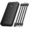 Borofone Power Bank 10000mAh BJ84 Smooth – USB – with USB, Type C, Lightning and Micro USB cables juodos spalvos