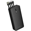 Borofone Power Bank 20000mAh BJ84A Smooth – USB – with USB, Type C, Lightning and Micro USB cables juodos spalvos