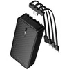 Borofone Power Bank 20000mAh BJ84A Smooth – USB – with USB, Type C, Lightning and Micro USB cables juodos spalvos