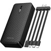 Borofone Power Bank 20000mAh BJ84A Smooth – USB – with USB, Type C, Lightning and Micro USB cables juodos spalvos