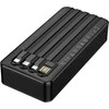 Borofone Power Bank 20000mAh BJ84A Smooth – USB – with USB, Type C, Lightning and Micro USB cables juodos spalvos