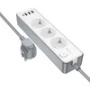 Borofone Power strip BAC9 – 3 outlets 240V + 3xUSB + Type C – PD 20W 2 metres juodas