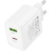 „Borofone“ sieninis įkroviklis BN30, GaN įkroviklis – USB + C tipo – QC 3.0 PD 45W, baltas