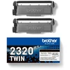 BROTHER TN2320 DVIPAKO PAKUOTI Juodas TONERIAI (BK = 2600 PUSLAPIAI/KASETĖ)