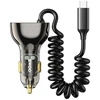 Įkroviklis automobilinis Bwoo (CC96C) (1xUSB, 1xUSB-C 30W) su USB-C laidu juodas