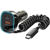 Įkroviklis automobilinis Bwoo (CC96C) (1xUSB, 1xUSB-C 30W) su USB-C laidu juodas