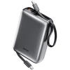 BWOO išorinė baterija P73 22.5W 20000 mAh su 2 integruotais laidais 1 x USB-C 1 x Lightning juoda