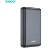 BWOO P82 BO 10000mAh 15W išorinė baterija su belaidžiu įkrovimu, tamsiai pilka