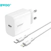 BWOO sieninis įkroviklis CDA233 PD 20W 1x USB-C su USB-C – Lightning laidu baltas