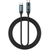 BWOO Pintas USB-C - Lightning 1 m 27 W kabelis su animuotu apšvietimu, juodas