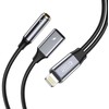 Cable Adapteris Lightning – Lightning + mini jack 3,5mm Tech-Protect UltraBoost juodos spalvos