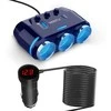 Car Cigarette Lighter Socket Splitter B39-C – 3 sockets + USB + Type C – QC 3.0 PD 3A 120W with display and cable