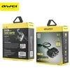 AWEI įkrovimo šakotuvas C-353 12V + 2 USB, juodos spalvos