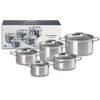 Virtuvės Indų Rinkinys - Le Creuset 3-Sluoksnis 5-Dalių Nerūdijančio Plieno Puodų Rinkinys